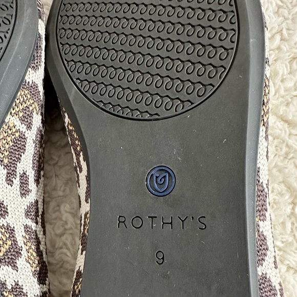 Rothy's Shoes The Loafer Womens 9 Tan Brown Leopard Flats Slip On Animal Round - Picture 11 of 14